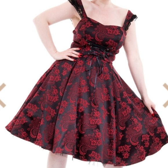 Pinup rockabilly goth swing dress H&R Brand - Picture 3 of 4
